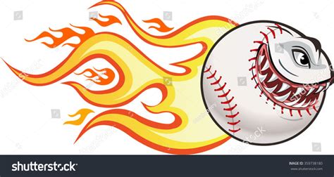 Stock Vektor „angry Flaming Screaming Baseball Vector Drawing Bez