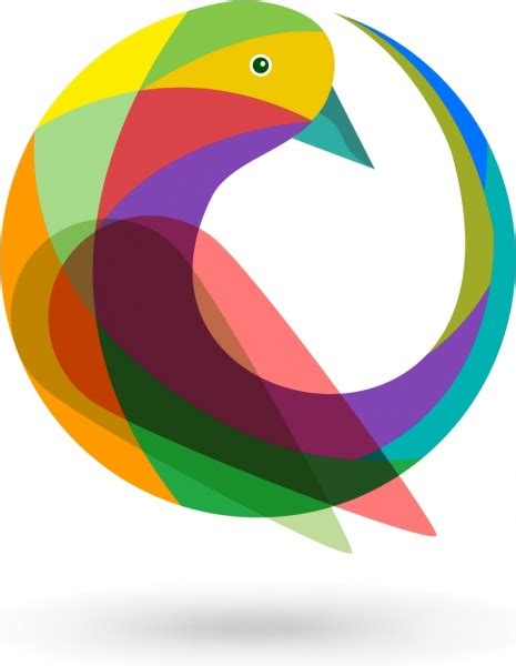 Bird Logo Design Colorful Curves Design Vectors Graphic Art Designs In