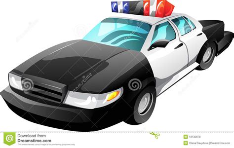 La voiture de police et la voiture de patrouille. Cartoon Police Car Royalty Free Stock Photos - Image: 18132878