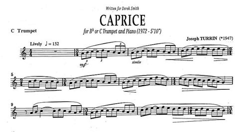 Trumpet Solo Caprice For Trumpet And Piano By Joseph Turrin Heinz