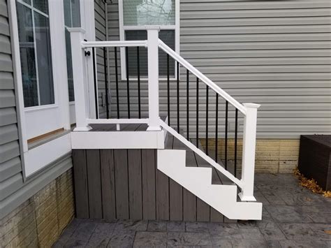 Use the stair calculator on decks.com to determine the number of stairs and the rise and run of each individual step. Transitional Decking Stairs
