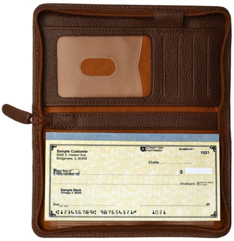 Dark Brown Leather Zippered Checkbook Cover