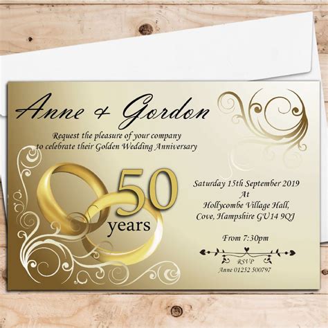 Rajshree cards is a wedding invitation specialist that manufactures and supplies personalised, luxury style invitations. 10 Personalised Gold Rings 50th Golden Wedding Anniversary ...
