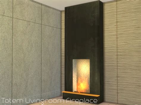 Nikadema Totem Fireplace Sims Sims 4 Tall Fireplace