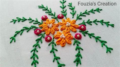 Double Lazy Daisy Stitch Hand Embroidery 🌸🌸🌸 Embroidery Tutorial
