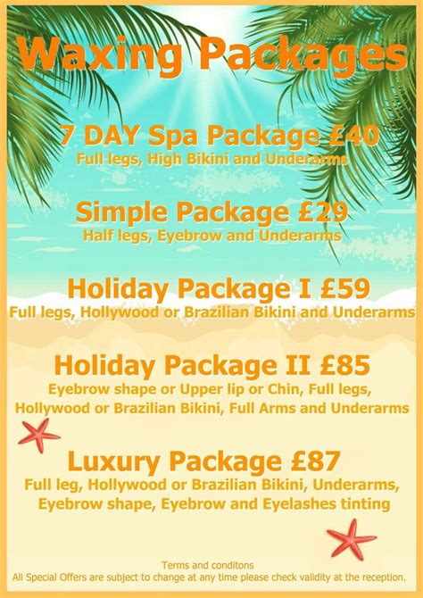 Summer Is Here Check Out Our New Waxing Packages Call Now To Get Your Appointment Tel