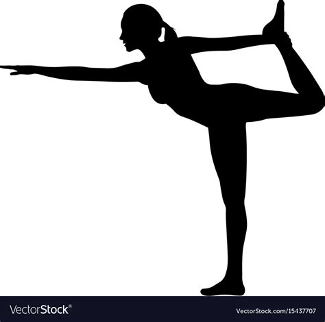Woman Doing Yoga Silhouette Royalty Free Vector Image