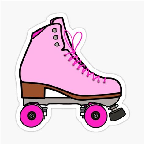 Pink Roller Skate Sticker For Sale By Madstickerz Redbubble