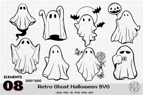 Retro Ghost Halloween Sublimation Svg Graphic By Momixzaa · Creative