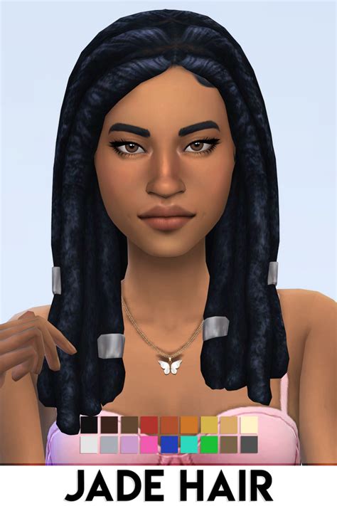 Jade Hair By Vikai Imvikai On Patreon In 2021 Sims Hair Sims 4