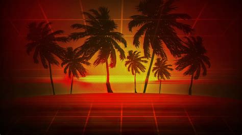 Download 1080x1920 Retrowave Tropical Palm Tree Vaporwave Sunlight