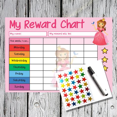 Princess A4 Reward Chart Rewarding Designs