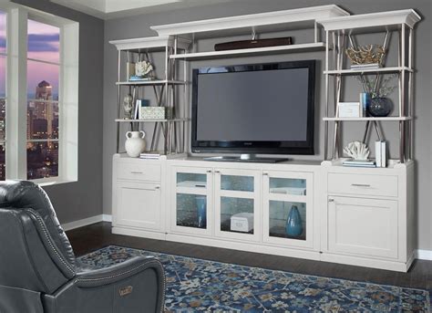 Skyline Cottage White 4 Piece Entertainment Wall Unit From Parker House