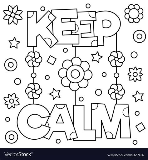 Keep Calm Coloring Page Royalty Free Vector Image