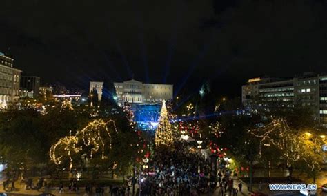 Festive Season Kicks Off In Athens With Christmas Tree Lighting
