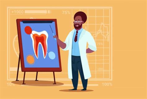 Doctor Dentist Shows On A Blackboard Diagram Of The Human Tooth ⬇