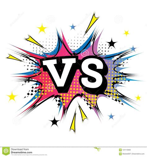 Versus Letters Or VS Logo. Comic Text In Pop Art Style. Stock Vector ...