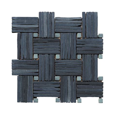 Landscape Wonder 075 X 4 Black Slate Novelty Mosaic Wall And Floor