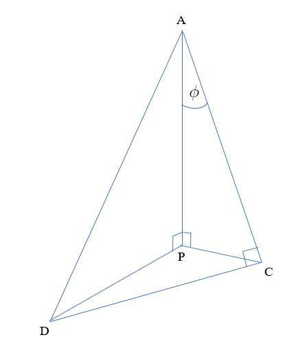 Geometry Angles Of Right Triangular Pyramid Mathematics Stack Exchange