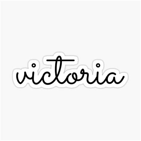 Victoria Cursive Name Handwriting Sticker By Sollunadesigns Redbubble