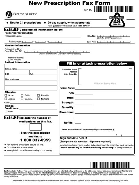 2014 2024 Express Scripts New Prescription Fax Form Fill Online