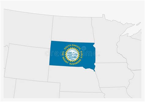 Mapa De Dakota Del Sur Del Estado De Estados Unidos Resaltado En Los