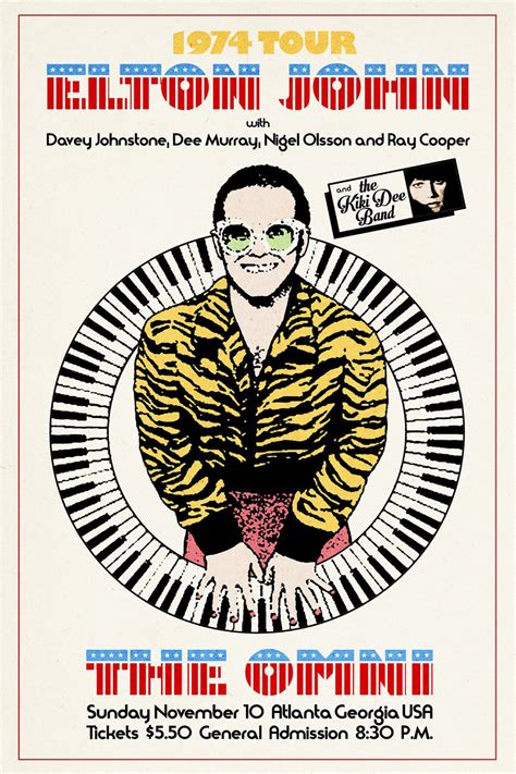 Elton John 1974 Tour Poster Etsy Vintage Concert Posters Concert