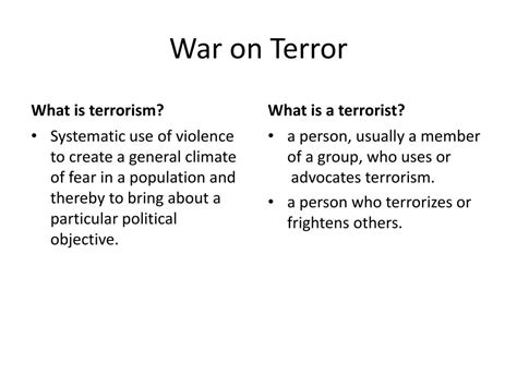 Ppt War On Terror The United States Global War On Terrorism Powerpoint Presentation Id2126364