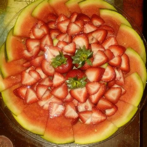 Fruit Tray Made By Mehand Sliced Watermelon And Strawberries