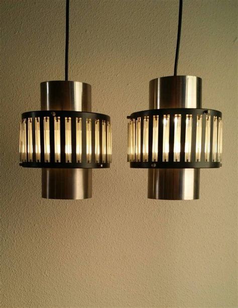 Set Of Two 60s Pendant Lights Design 60s Fog And Morup Style Etsy
