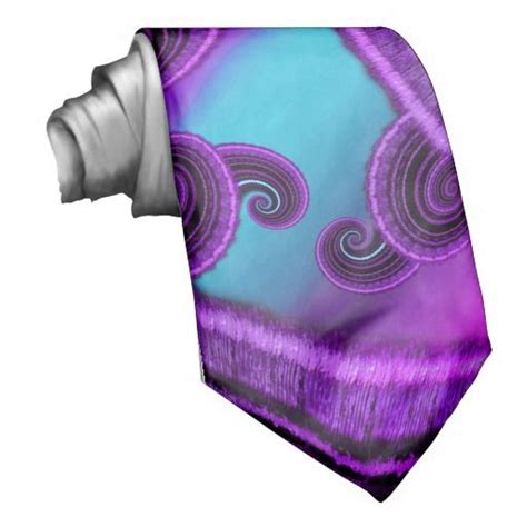 Funky Purple Swirl Fractal Art Pattern Neck Tie Pattern