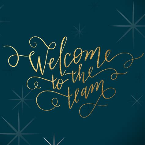 Sparkling Welcome Welcome To The Team Welcome Card Geometric Star