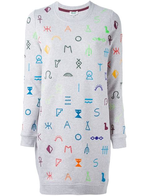 kenzo symbols sweatshirtkleid farfetch