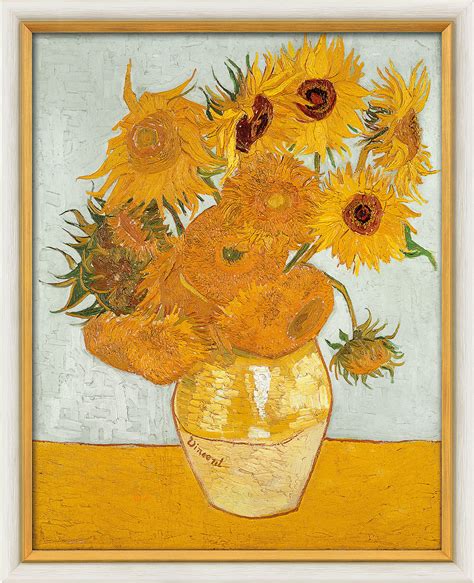 424, includes it in a list of works whose authenticity, in his opinion, has to be examined. Vincent van Gogh: Painting "Twelve Sunflowers in a Vase" (1888), Framed - ars mundi