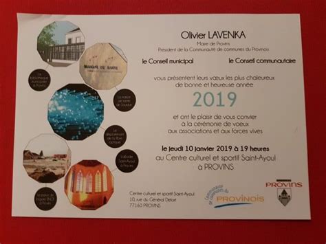 2 814 21,92 margot seguin. Invitation de Monsieur Olivier Lavenka Maire de Provins ...