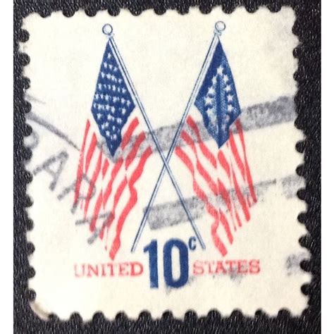 Us Stamp 1509 Used 1973 10c Crossed 50 And 13 Star Flags 2 On Ebid