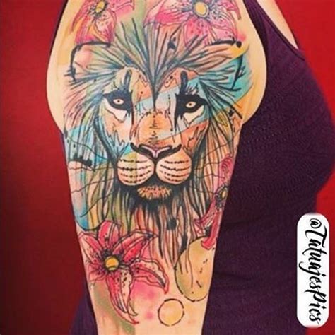 Forearm tattoos are loved and practiced by both men and women. Watercolor Lion Sleeve Tattoo | Venice Tattoo Art Designs