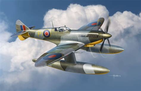 spitfire mk ix floatplane prototype by vincenzo auletta aircraft art wwii aircraft aviation art