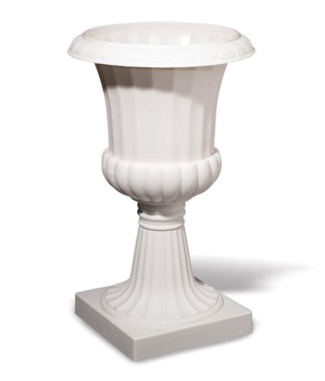 Tcdesignerproducts Classic White Decorative Plastic Urn Planter 19