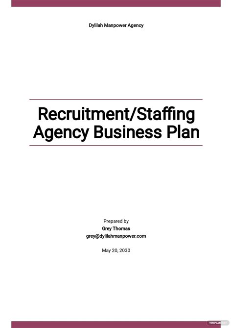 Staffing Agency Business Plan Template Free Printable Templates