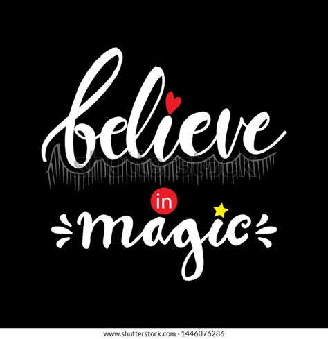 Believe Magic Hand Lettering Inspirational Quote Stock Vector Royalty