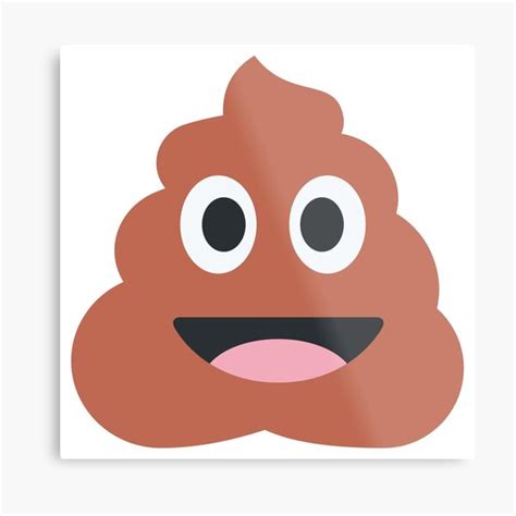Smiling Pile Of Poop Emoji Metal Print By Winkham Redbubble