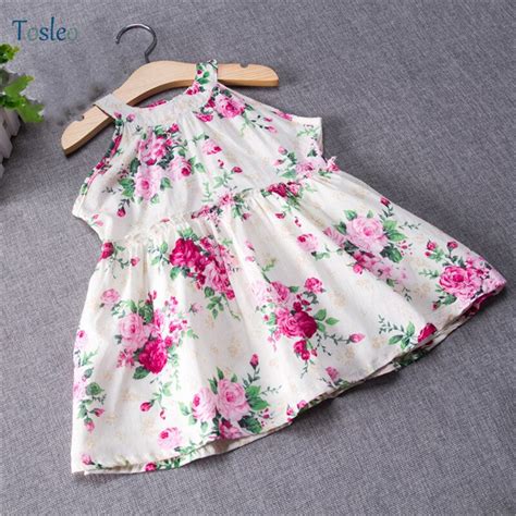 Baby Girl Clothes Summer Floral Print Causal Dress Princesse Enfant