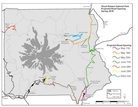 Mount Rainier Announces Projected Opening Dates Construction And Snow