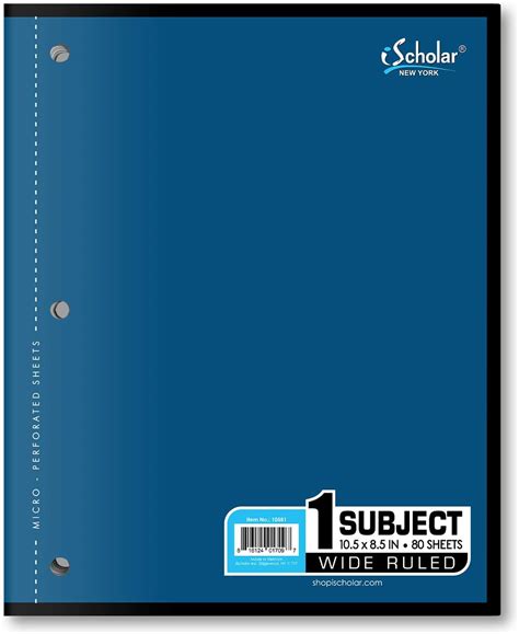 Ischolar Coil Less 1 Subject Notebook Wide Ruled 80