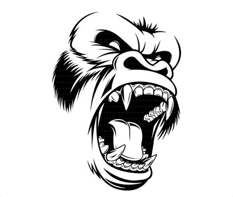 Gorilla SVG File Gorilla Head SVG Gorilla Clipart Gorilla - Etsy