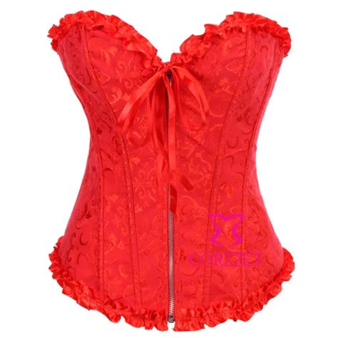 6 Colors S 2xl New 2014 Women Red Jacquard Corselet Sexy Corsets