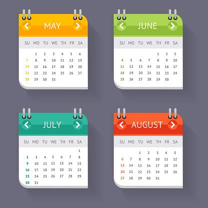 Calendar Quarter Month Set Vector Stock Illustration ...
