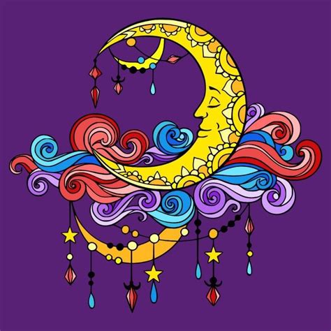 Pin By Christina Bowen On Coloring Stars And Moon Color Therapy Sun Moon Stars