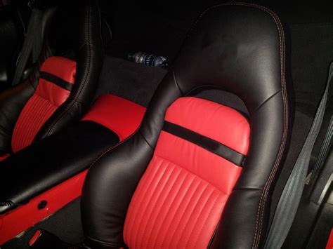 1997 2004 C5 Corvette Synthetic Leather Seat Covers Blackred